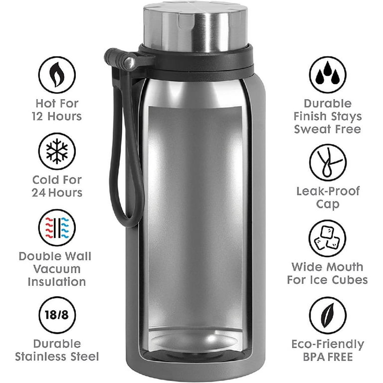 Double Wall Vacuum Insulated Stainless Steel Wide Mouth Sports Hot Cold Thermos  32 Oz Hydroration Water Bottle with Straw - China Water Bottle and Travel  Tumbler price