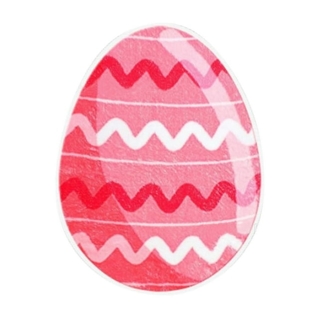 Easter Bunny Egg Shaped Doormat Washable Cartoon Welcome Mat Decorative Rug For