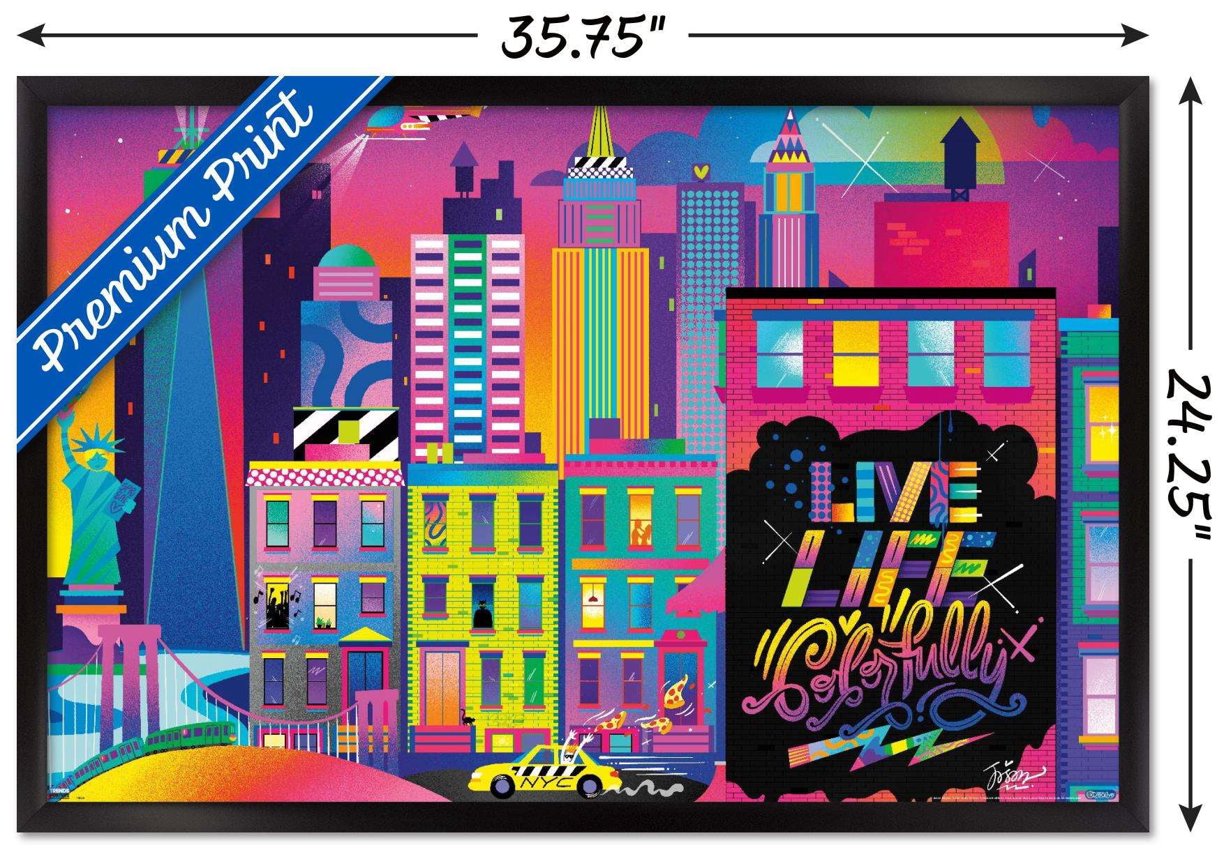 Jason Naylor - Live Life Colorfully Wall Poster, 22.375" x 34", Framed