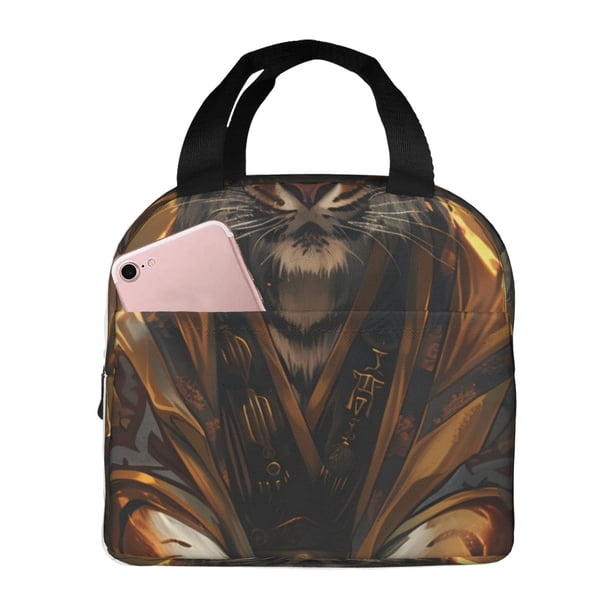 Disketp Tiger In The Fallen Leaf Forest Bolsa Térmica para Almuerzo para Hombre y Mujer, Ideal para Trabajo, Senderismo y Picnic