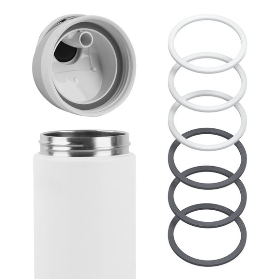 Linkidea 6 Pack Water Bottle Gasket Replacement Compatible with Owala FreeSip 24oz/32oz/40oz waterbottles, Silicone O Ring Leak Proof Rubber Seal with Tweezer for Bottle Lid, Clear & Gray