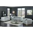 thumbnail image 2 of K-Living Shannon Velour Fabric Chair In Grey With Accent Gold Base, 2 of 2