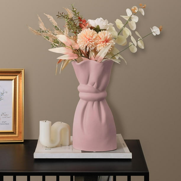 Jarrón de cerámica moderno, floral, jarrones decorativos minimalistas de escritorio, arreglo floral para sala de , hogar, , , Rosa claro perfecl floreros decorativos