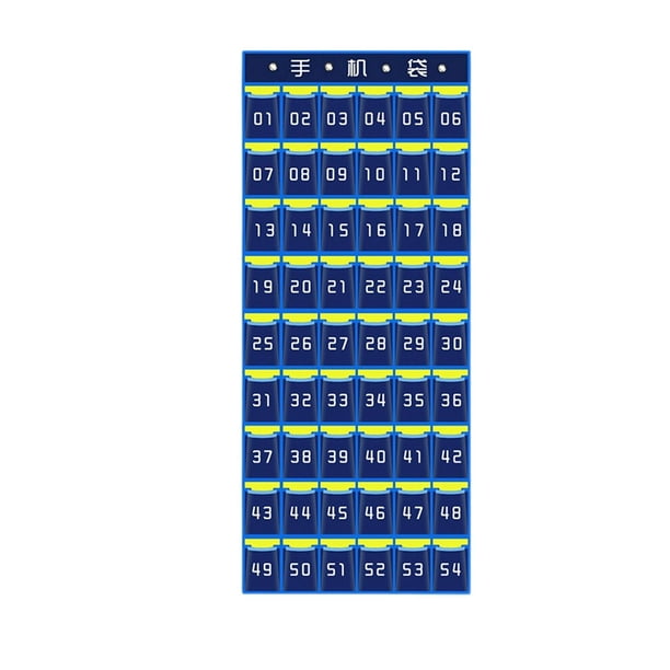 Bolsa de almacenamiento multiusos para teléfono en el aula, ideal para el armario, el hogar y la oficina. 54 bolsillos 67 x 141 cm