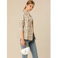 thumbnail image 3 of INSPIRE CHIC Women's Plaid Double Breasted Notched Lapel Blazer Jackets, 3 of 6
