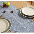 thumbnail image 4 of Zhudiyof Rustic Linen Table Runner, Farmhouse Style Table Runner with Hand-Tassels for Party, Dresser Decor and Dining Room Decorations, Blue, 13"×72", 4 of 6