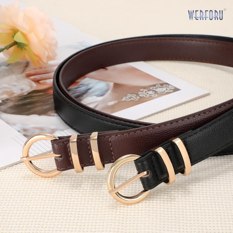 Leather Belt with Solid Pin Buckle for Women\'s Jeans and Dresses WHIPPY Women Leather Belt for Jeans Pants Dresses Black  main image 3