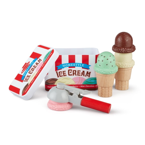 Melissa & Doug Scoop and Stack Ice Cream Cone Magnetic Play Set, Multicolor -FSC-Certified Materials
