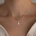 thumbnail image 3 of Sunyuer Pearl Necklace: 14K Gold-Plated Pearl Necklace for Women 16.5” + 2”, 3 of 5