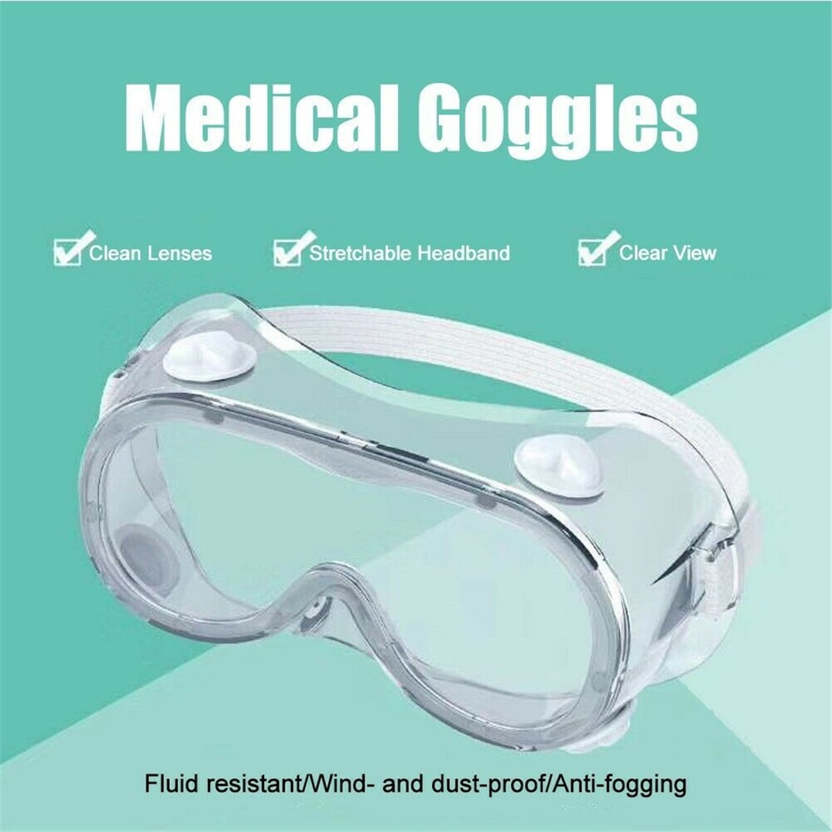 2pcs Disposable Medical Safety Goggles Glasses Eye Protection Work Lab