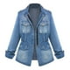 thumbnail image 2 of Puntoco Plus Tamaño Casual Mujer Señoras Oversize Jeans Cadena Chaqueta Bolsillo Abrigo Puntoco Puntoco-2298, 2 of 5