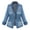 Blue, variant on LEAVINGSUO Womens Fashion Winter Coats for Women Plus Size Casual Womens Ladies Oversize Jeans Chain Jacket Pocket Coat Blue XL