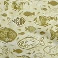 thumbnail image 1 of oneOone Rayon Olive Green Fabric Asian Block Fish Sewing Material Print Fabric By The Yard 56 Inch Wide, 1 of 4
