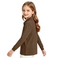 thumbnail image 6 of Girls Long Sleeve Pique Polo Shirt Kids Collared Golf Top Breathable Pique Knit 2026 Spring Fall School Uniform Blouse Brown 9-10Y, 6 of 8