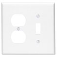 thumbnail image 4 of Leviton 80505-W White Midway Two Gang Combination Toggle Switch Duplex Receptacle Wall Plate, 4 of 5