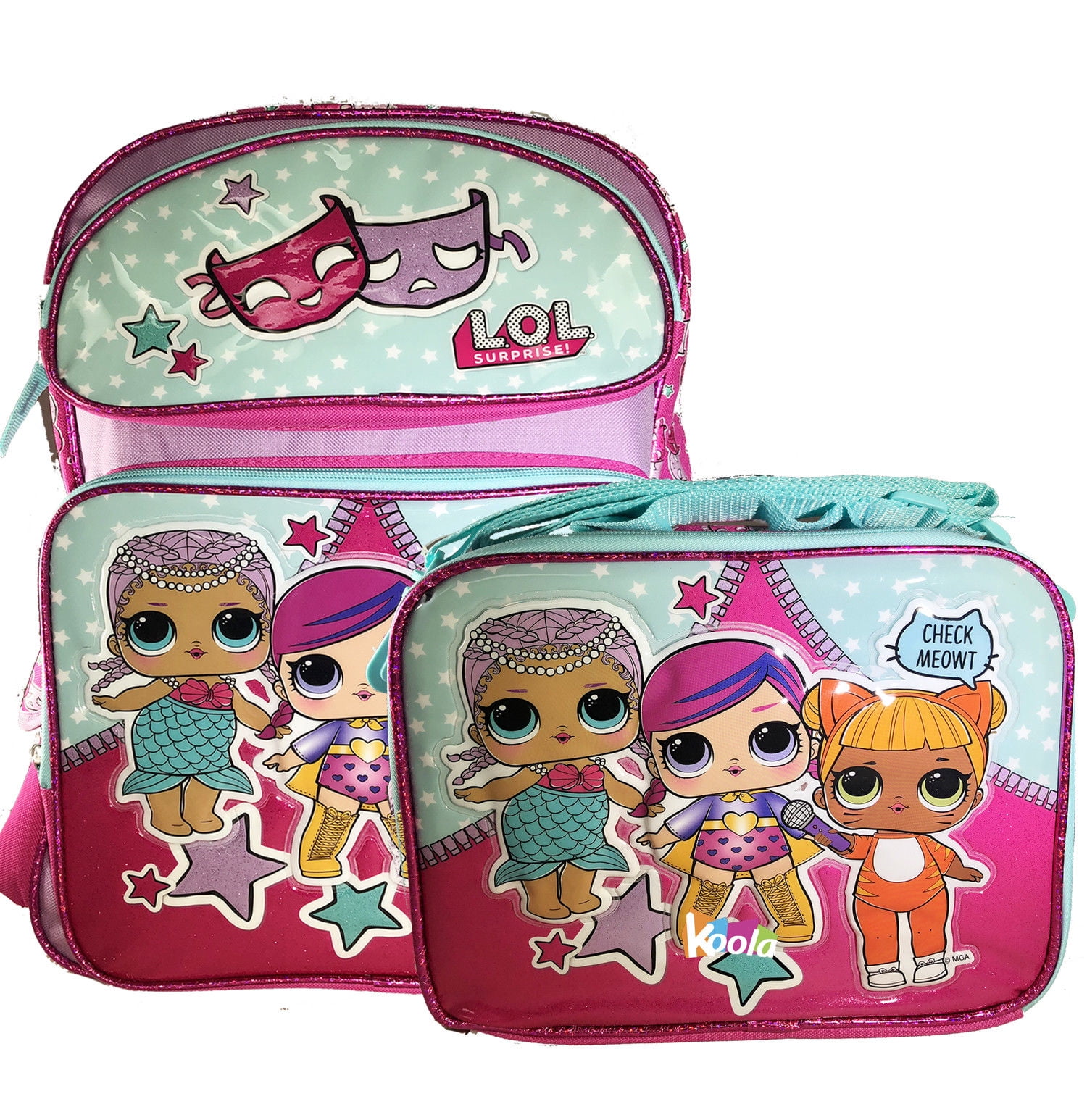 New LOL Surprise 12”inches School Backpack & Lunch Box(Brand new