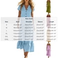 thumbnail image 3 of ClodeEU Women's V Neck Short Sleeve Tiered Midi Dress,Casual A Line Flowy Dress Light Blue,Women's Plus M, 3 of 6
