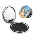 thumbnail image 1 of Pofeuu Bluey for Portable Pocket Makeup Mirror PU Cover Compact Travel Mirror with Normal and Magnifying Double Sided Glass-Round Shape, 1 of 9
