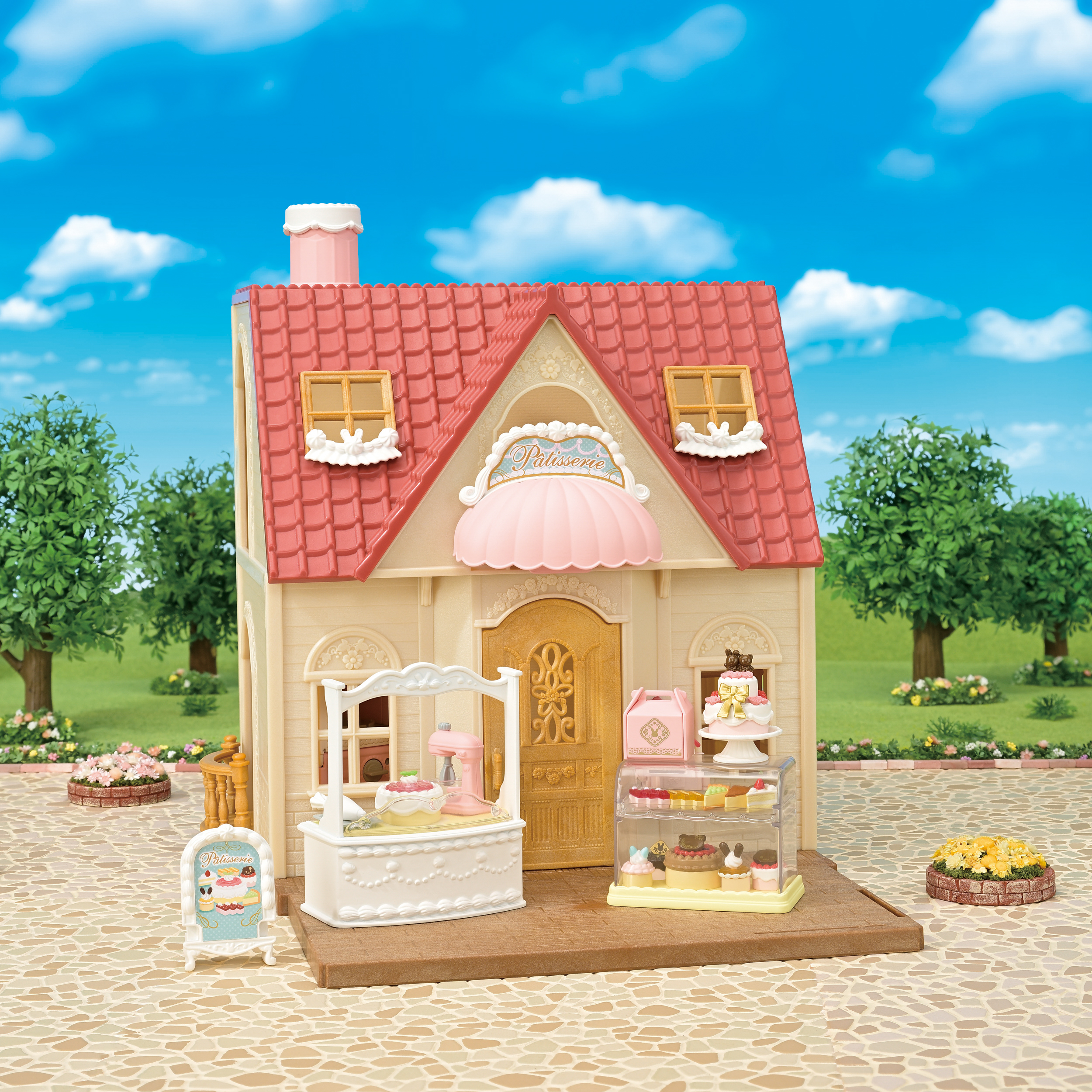 Calico Critters Village Cake Shop Starter Set, Dollhouse Playset with Furniture and Accessories