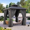 thumbnail image 5 of Clouddwell 8' x 8' Gazebo for Patio, Gazebo Pergola with Sloped Roof, Large Wall-Mounted Heavy Duty Awnings, for Deck, Patio and Backyard,Gray, 5 of 7