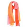 thumbnail image 1 of Bufanda Color Degradado Largo Chiffon Ligero Para Mujeres Rojo / Naranja 63"x19.6", 1 of 7