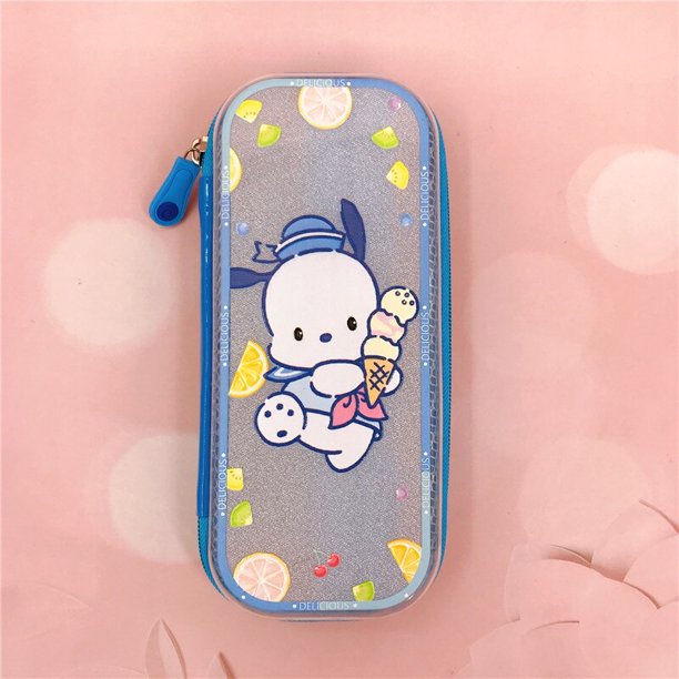 Estuche de lápices de dibujos animados Kawaii Sanrio Anime Hello Kitty Mymelody Kuromi, estuche de papelería transparente de alto valor, suministros para estudiantes Fivean unisex