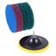 thumbnail image 2 of Kit de limpieza con estropajo y cepillo eléctrico para azulejos de 5 pulgadas, limpieza doméstica de alta resistencia, verde rojo, verde rojo, 2 of 5