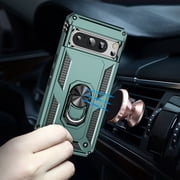 Dteck for Google Pixel 8 Pro Case with Screen Protector, Rotated Ring Kickstand Military Grade Drop Protection Shockproof Rugged Case for Google Pixel 8 Pro,Green