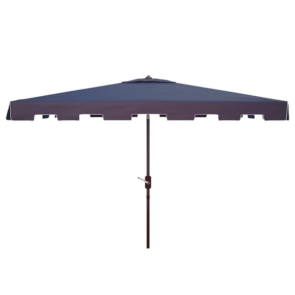 SAFAVIEH Outdoor Collection Zimmerman 6.5 x 10-Foot Rectangle Umbrella Navy/White