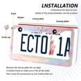 thumbnail image 3 of Aluminum License Plate Frame 2 Pack Car Exterior Accessory Car Tag Holder for Front Rear Plates Cars Decor Cute Stars and Pink Clouds, 3 of 7