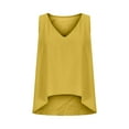 thumbnail image 6 of Olyvenn Stylish Womens Crop Tops Cotton Linen Tank Tops V Neck Casual Cami Sleeveless Blouses Summer Basic Tank Shirt Yellow L, 6 of 6