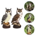 thumbnail image 3 of Owl Decor Figurine Animal Garden Statue Horned Patio Yard Sculpture Resin Accent Fake Tree Bird Sculptuer Decorative, 3 of 9