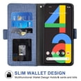 thumbnail image 2 of Compatible avec Google Pixel 4A 5G Étui Portefeuille en Cuir à Rabat Porte-Cartes Support Accessoires pour Cellulaire Porte-Monnaie Fente pour Pièce d'Identité de Crédit Étuis de Téléphone pour Pixel1 Femmes Hommes Bleu, 2 of 5