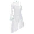 thumbnail image 3 of iiniim Lyrical Dance Costume One Shoulder Modern Contemporary Dress Dancewear for Women Girls White L, 3 of 7
