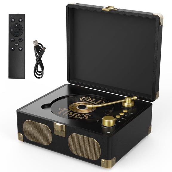 Wavelegend Retro CD Player Bluetooth Portable with Hifi Speakers, Remote Control Desktop Suitcase Music Player with V5.4 BT in&out