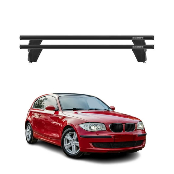 OMAC Roof Rack Cross Bars for 2005-2011 BMW 1 Series E82 Fix Point Alu Black 2X
