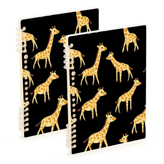 joogoo Spiral Journal Notebook Giraffes Pattern College Ruled Notebooks 8.3" x 5.7" 2 PCs