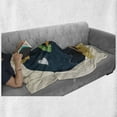 thumbnail image 6 of Music Soft Flannel Fleece Blanket, Cheerful Poor Peasant with Plaid Shirt and Patched Pants Playing Accordion in Night, Cozy Plush for Indoor and Outdoor Use, 50" x 70", Multicolor, by Ambesonne, 6 of 6