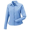 thumbnail image 1 of Russell Collection- Camisa de sarga de manga larga clásica para mujer (Azul), 1 of 1
