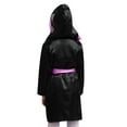 thumbnail image 4 of Yeahdor Girls Boys Boxing Robe for Kids Muay Thai Kickboxing Bjj Boxer Training Outfit Black&Pink 10, 4 of 7