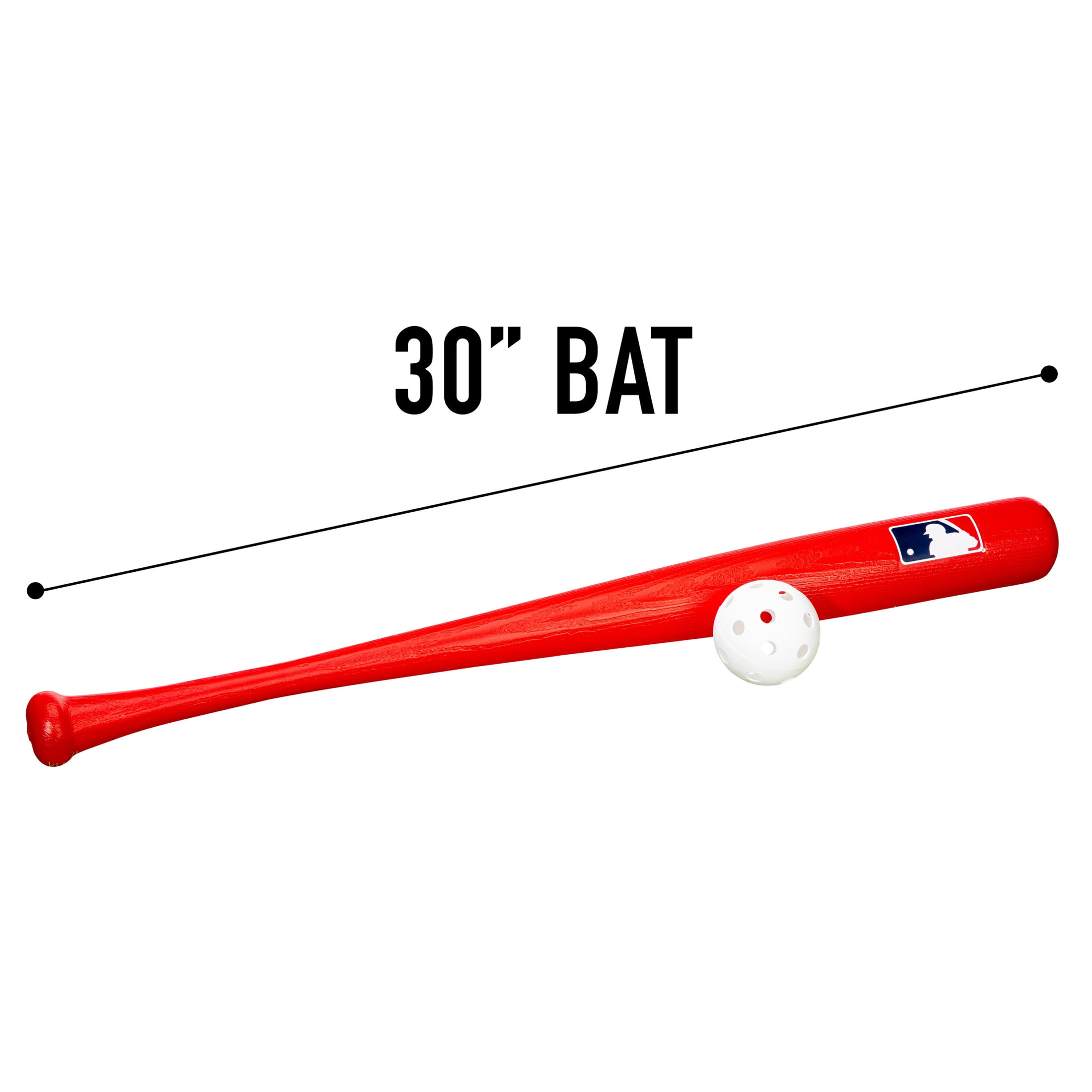 Franklin Sports MLB Plastic Baseball Bat & Ball Combo, Red