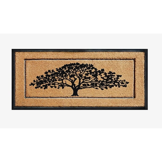 A1HC Natural Coir & Rubber Hand Flocked Large Door Mat 30x60 Inches