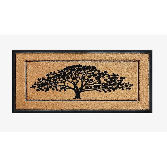 A1HC Large Outdoor Doormat, Natural Coir and Rubber, Heavy-Duty Flocked Entrance Mat for Porch and Entryway, 30 x 60 inches
