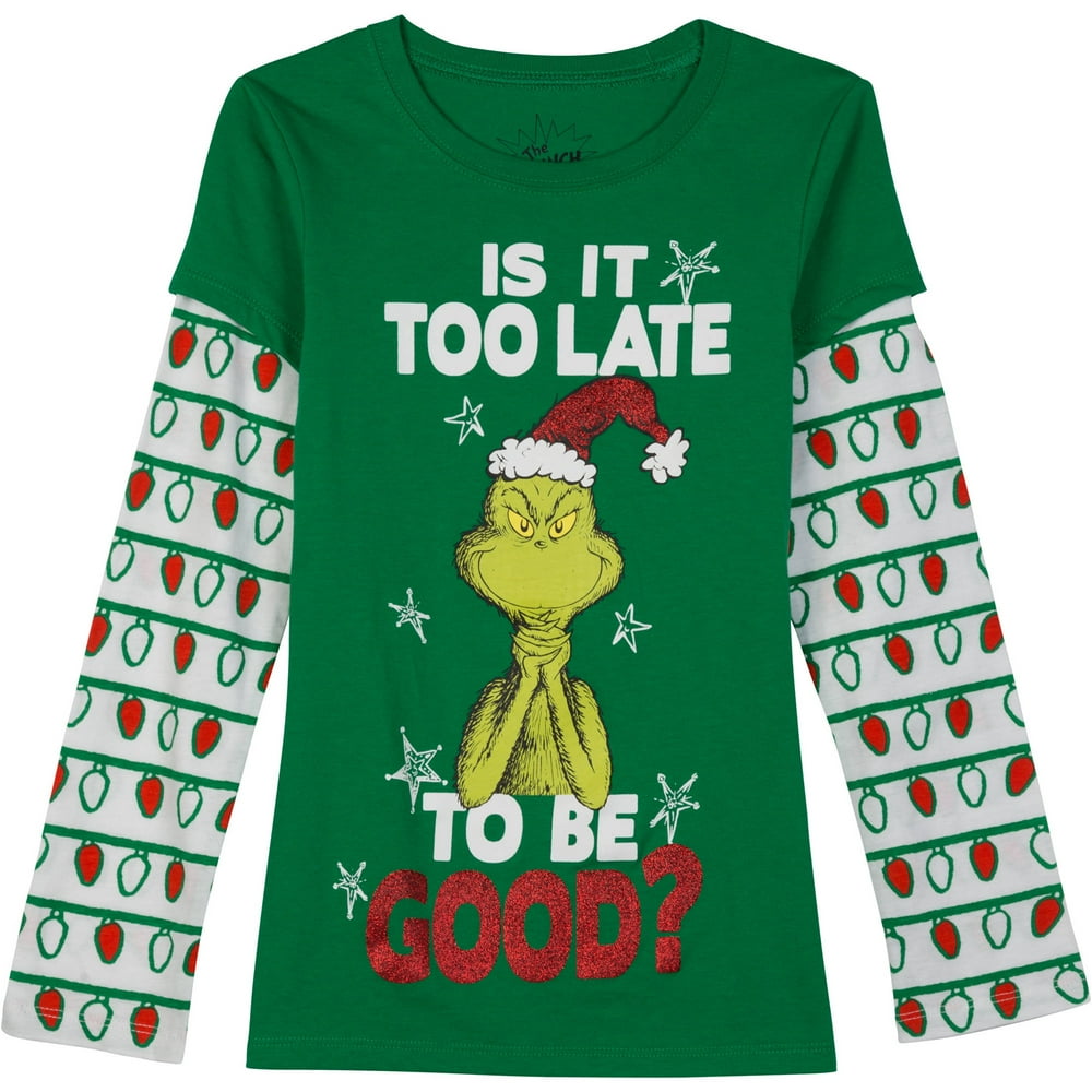 Dr. Seuss' The Grinch - Girls Grinch Seasonal Long Sleeve