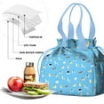 thumbnail image 4 of Kirky Hasky Dalmatian Drawstring Lunch Bag Women - Drawstring Lunch Bag Insulated for Work Office - Stain-Resistant Large Lunchbags for Women with Multi-Pockets, 4 of 6