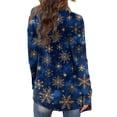 thumbnail image 5 of Women's Fashionable Loose-Fit Casual Cardigan with Christmas Print Mid-Length Coat for Holiday Outfits and Comfortable Wear,Dark Blue,3XL, 5 of 6