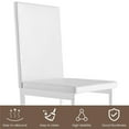 thumbnail image 4 of Dining Table Set for 4, Modern 5 Piece Dining Table Sets with Beige PU Leather Chairs, Heavy Duty Rectangular Kitchen Table Set with White Tabletop for Home, Kitchen, Living Room, Restaurant, CL629, 4 of 10