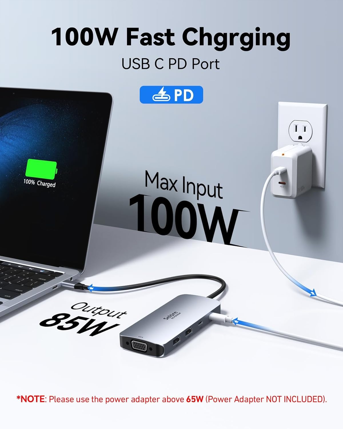 USB C Docking Station Dual Displayport Monitor, Laptop Docking Station USB C Hub Displayport with 2 DP, HDMI, VGA, PD Charging, USB A&C 2.0 Ports Multi Monitors Adapter for Dell/HP/Lenovo, etc