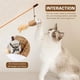 thumbnail image 3 of 1 varita de juguete para gatos, varita de juguete de madera natural para gatos con palos de plata para gatos, varita de plumas de gato interactiva para gatos de interior, juguete de poste de gato, 3 of 5