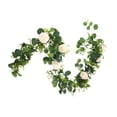 thumbnail image 2 of Enredaderas artificiales de con rosas, eucalipto falso, plantas colgantes, guirnalda de eucalipto para mesa, puerta, fiesta, pared, arco Champán, 2 of 8